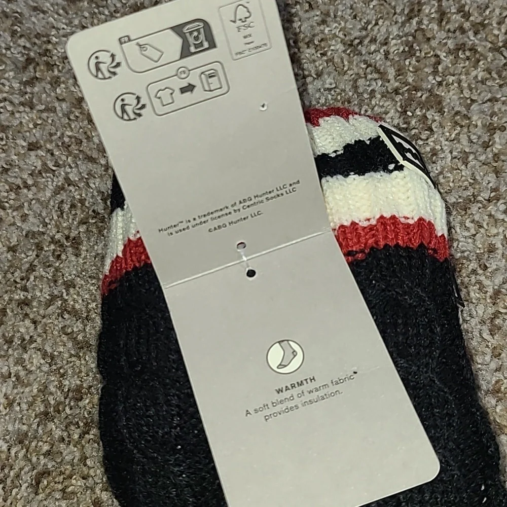 Hunter Black and Red Slipper Socks